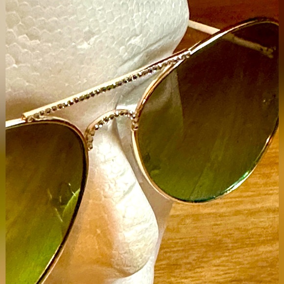 Vintage Jimmy Crystal AVIATOR CRYSTAL SUNGLASSES - Gold Frame - EUC - Picture 8 of 8